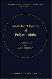 Cover of: Analytic Theory of Polynomials | Qazi Ibadur Rahman
