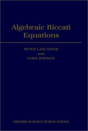 Cover of: Algebraic Riccati equations