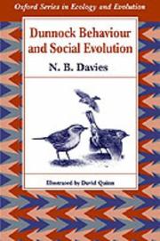 Cover of: Dunnock behaviour and social evolution by N. B. Davies