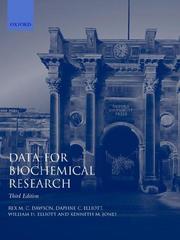 Data for biochemical research by R. M. C. Dawson, Rex M. C. Dawson, Daphne C. Elliott, William H. Elliott, K. M. Jones