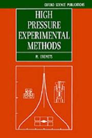 Cover of: High pressure experimental methods by M. I. Eremets