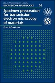 Cover of: Specimen preparation for transmission electron microscopy of materials