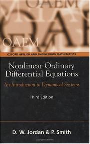 Cover of: Nonlinear Ordinary Differential Equations: An Introduction to Dynamical Systems (Oxford Applied and Engineering Mathematics)