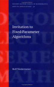 Cover of: Invitation to Fixed Parameter Algorithms by Rolf Niedermeier