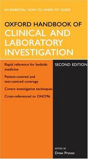 Cover of: Oxford Handbook of Clinical and Laboratory Investigation by Drew Provan
