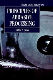 Cover of: Principles of abrasive processing