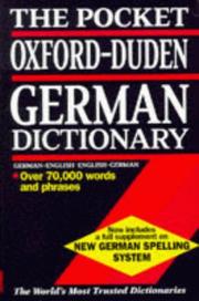 Cover of: The pocket Oxford-Duden German dictionary | 