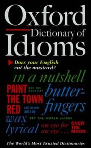 Cover of: The Oxford dictionary of idioms by edited by Jennifer Speake.