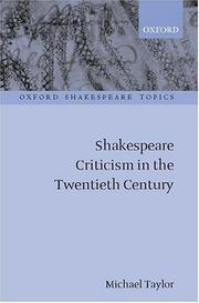 Cover of: Shakespeare criticism in the twentieth century