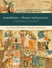 Cover of: Translation: Theory and Practice: A Historical Reader