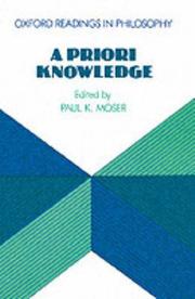 A priori knowledge by Paul K. Moser