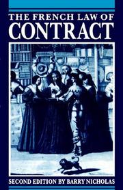 French law of contract by Barry Nicholas