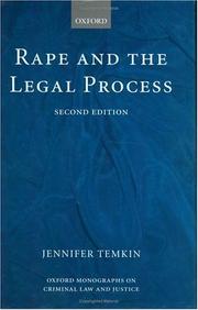 Cover of: Rape and the legal process by Jennifer Temkin