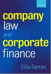 Cover of: Company law and corporate finance
