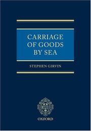 Cover of: Carriage of Goods by Sea | Stephen D. Girvin