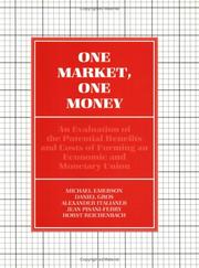 Cover of: One market, one money by Michael Emerson ... [et al.].