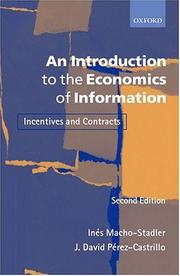 Cover of: An introduction to the economics of information: incentives and contracts