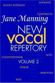 Cover of: New vocal repertory by Jane Manning