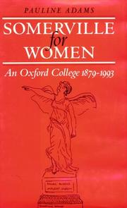 Cover of: Somerville for women: an Oxford college, 1879-1993