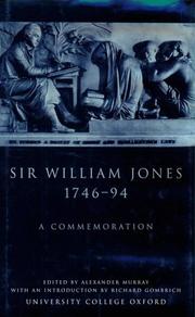 Cover of: Sir William Jones, 1746-1794: a commemoration