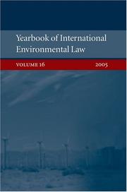 Cover of: Yearbook of International Environmental Law: Volume 16, 2005 (Yearbook of International Environmental Law)