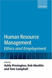 Cover of: Human Resource Management: Ethics and Employment