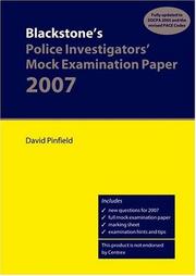 Cover of: Blackstone's Police Investigators' Mock Examination Paper 2007 (Blackstones)