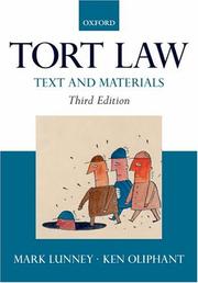 Cover of: Tort Law by Mark Lunney, Ken Oliphant