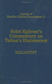 Cover of: Saint Ephrem's Commentary on Tatian's Diatessaron: an English translation of Chester Beatty Syriac MS 709