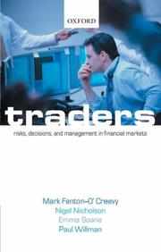 Cover of: Traders: Risks, Decisions, and Management in Financial Markets