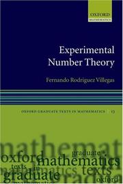 Cover of: Experimental Number Theory (Oxford Graduate Texts in Mathematics) by Fernando Villegas