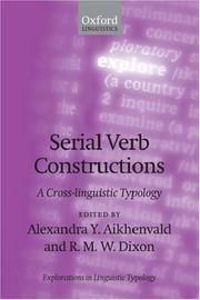 Cover of: Serial Verb Constructions: A Cross-Linguistic Typology