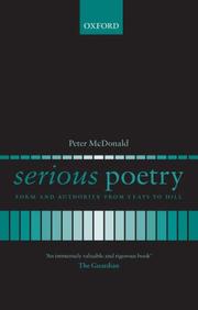 Cover of: Serious Poetry by Peter McDonald