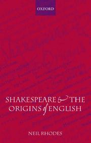 Cover of: Shakespeare and the Origins of English by Neil Rhodes