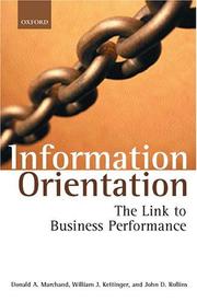 Cover of: Information Orientation: The Link to Business Performance