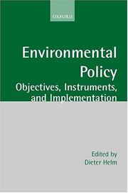 Cover of: Environmental Policy by Dieter Helm