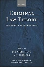 Cover of: Criminal law theory: doctrines of the general part