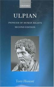 Cover of: Ulpian: Pioneer of Human Rights