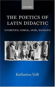 Cover of: The poetics of Latin didactic by Katharina Volk