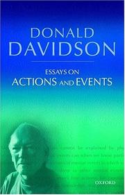 Cover of: Essays on actions and events by Donald Herbert Davidson