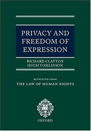 Cover of: Privacy and Freedom of Expression