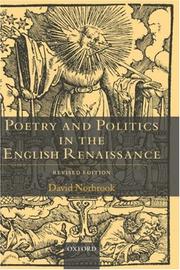 Poetry and politics in the English Renaissance by David Norbrook