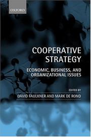 Cover of: Cooperative Strategy: Economic, Business, and Organizational Issues