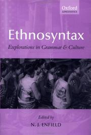 Cover of: Ethnosyntax: explorations in grammar and culture