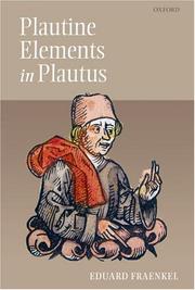 Cover of: Plautine Elements in Plautus