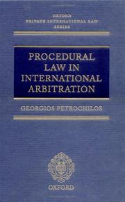 Cover of: Procedural Law in International Arbitration (Oxford Private International Law)