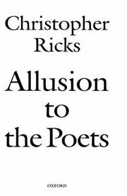 Cover of: Allusion to the poets