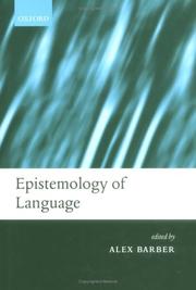 Cover of: Epistemology of language