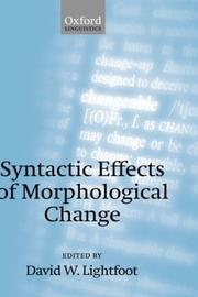 Cover of: Syntactic effects of morphological change