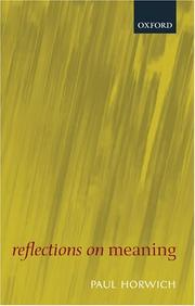 Cover of: Reflections on meaning